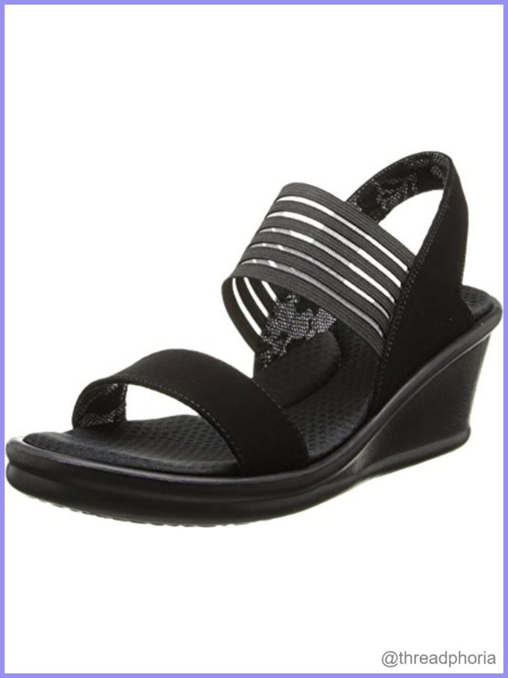 Skechers Rumblers Sci-Fi Wedge Sandal Slip On Memory Foam Comfort